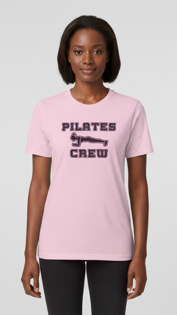 "Pilates Crew" Plank Pose Graphic T-shirt