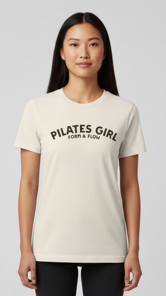 "Pilates Girl Form & Flow" Curved Script T-shirt