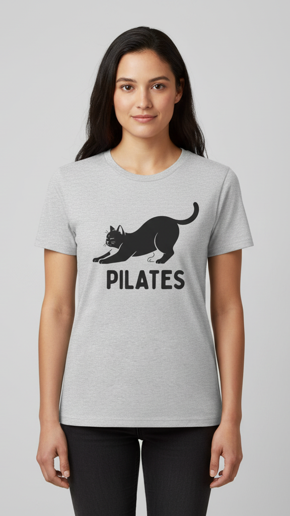 "Pilates" Stretching Cat T-shirt