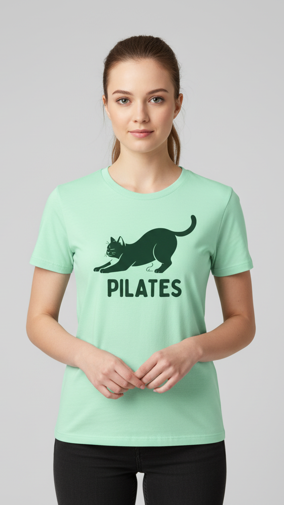 "Pilates" Stretching Cat T-shirt