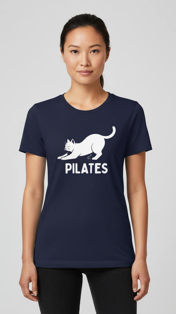 "Pilates" Stretching Cat T-shirt