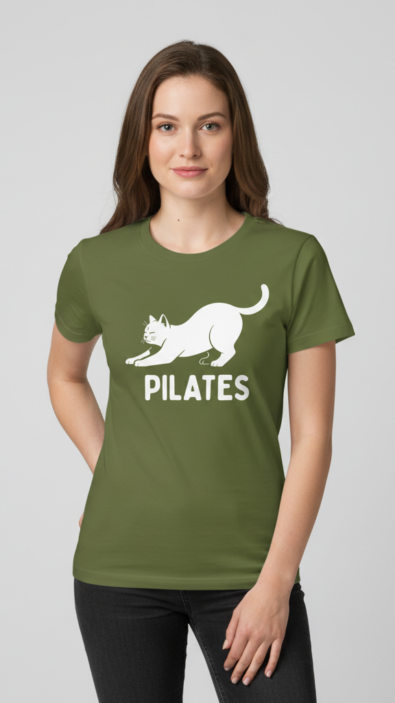 "Pilates" Stretching Cat T-shirt