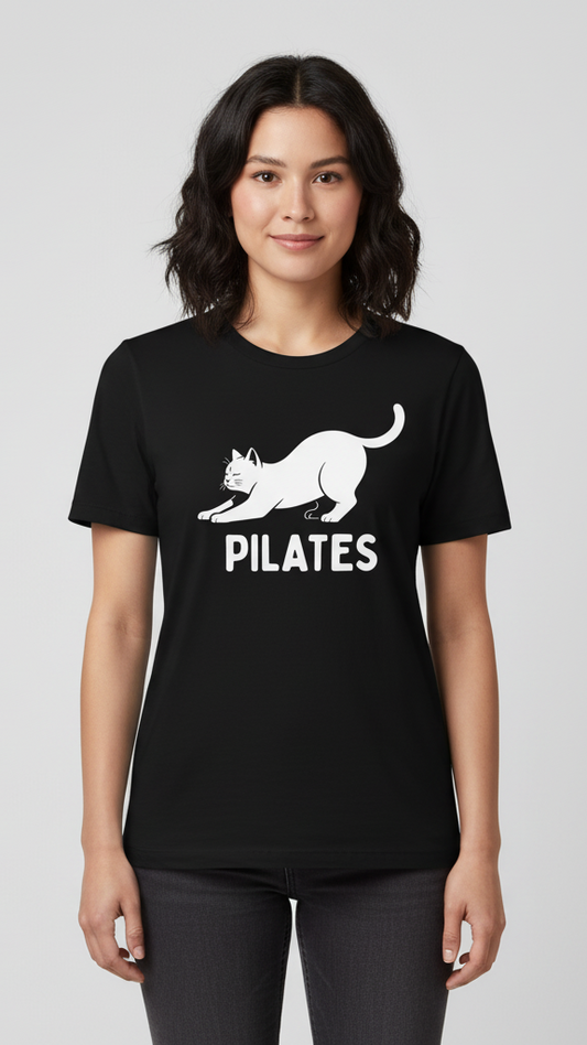 "Pilates" Stretching Cat T-shirt
