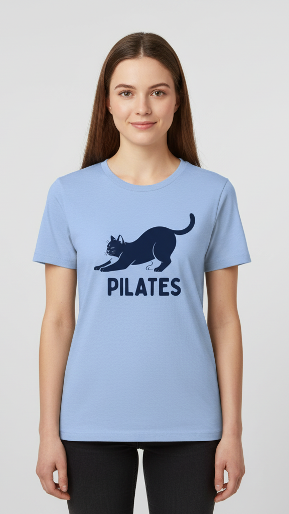 "Pilates" Stretching Cat T-shirt