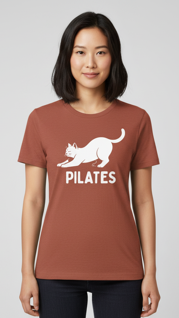 "Pilates" Stretching Cat T-shirt