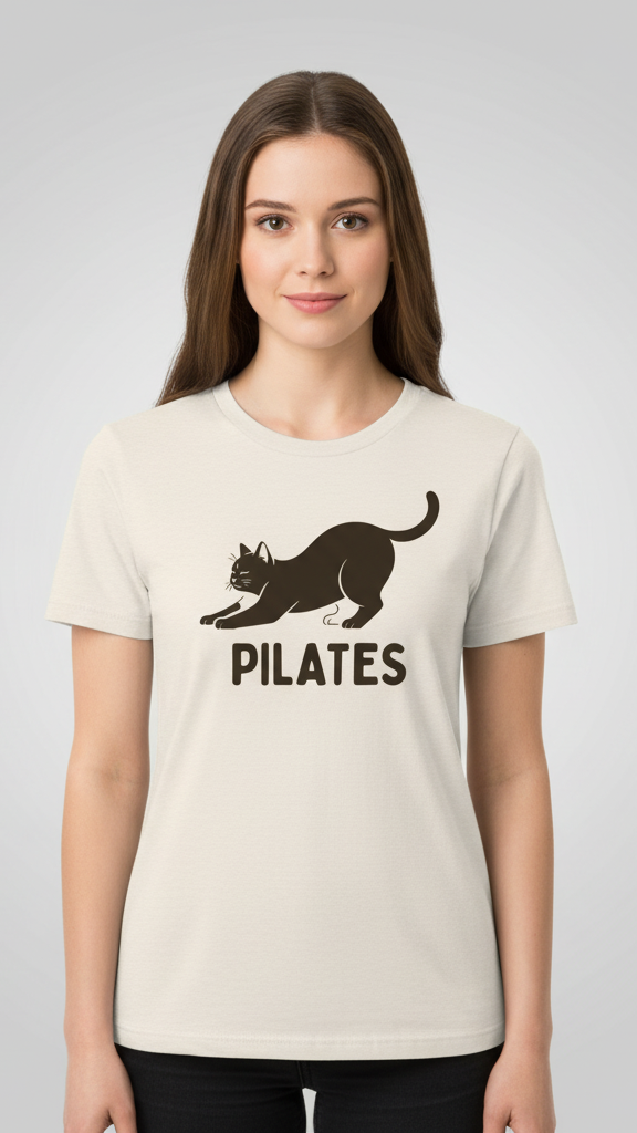 "Pilates" Stretching Cat T-shirt