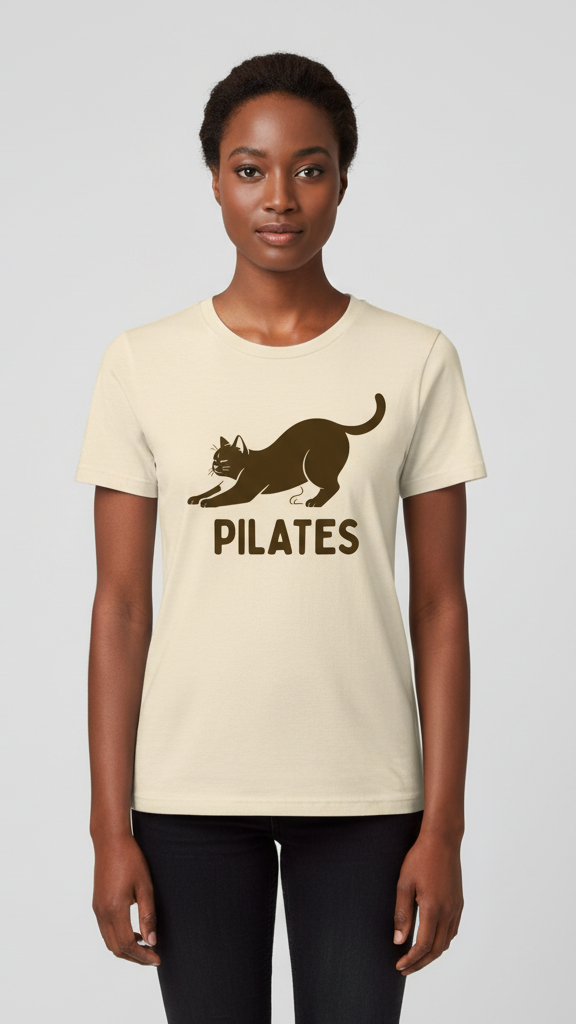 "Pilates" Stretching Cat T-shirt