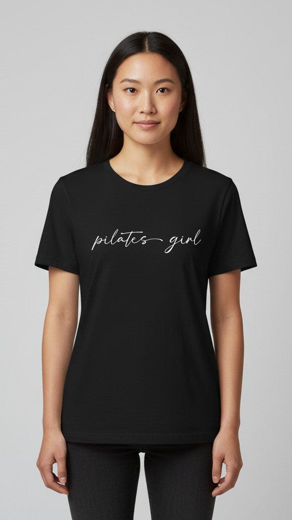 "Pilates Girl" Calligraphy T-shirt