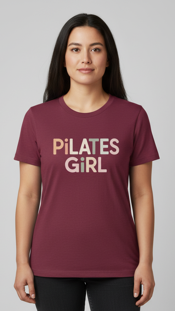 "Pilates Girl" Pastel Block T-shirt