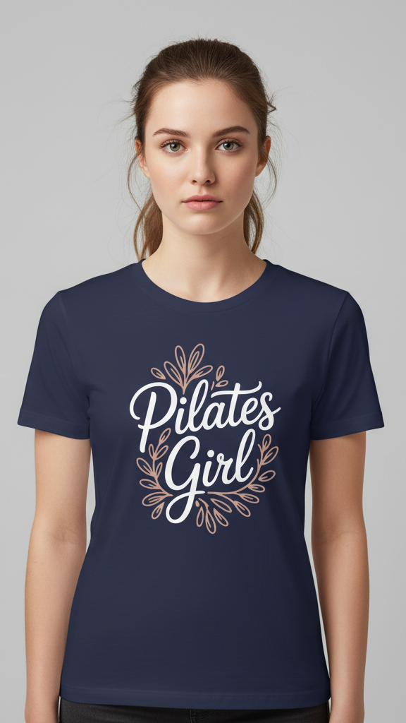 "Pilates Girl" Floral Wreath T-shirt