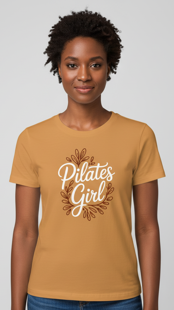"Pilates Girl" Floral Wreath T-shirt