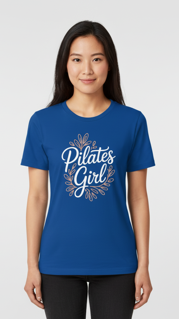 "Pilates Girl" Floral Wreath T-shirt