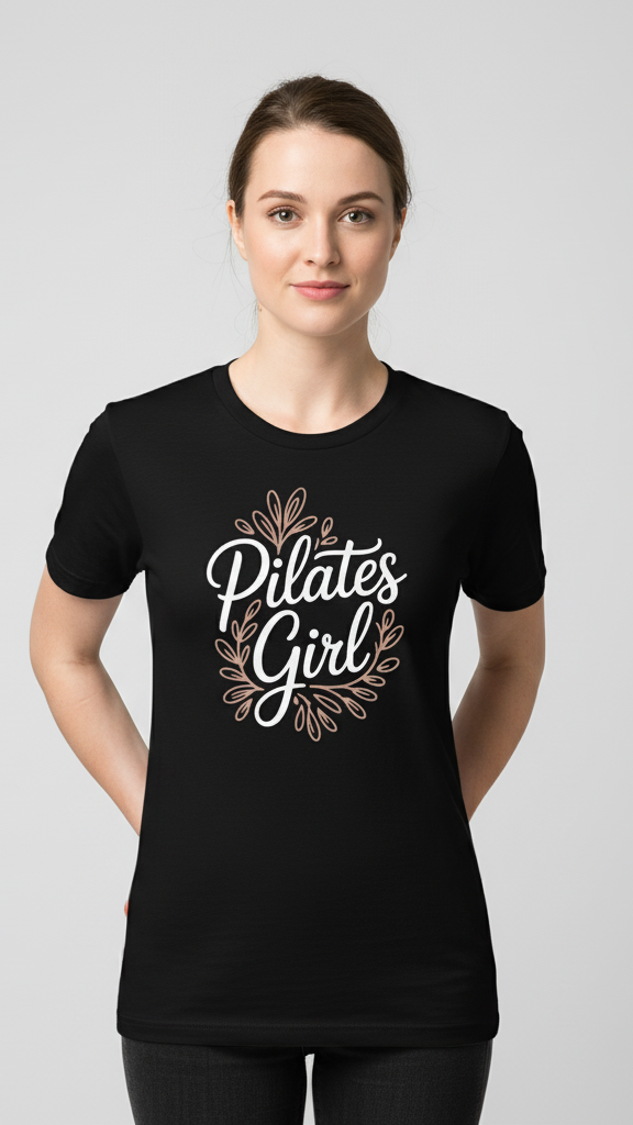 "Pilates Girl" Floral Wreath T-shirt