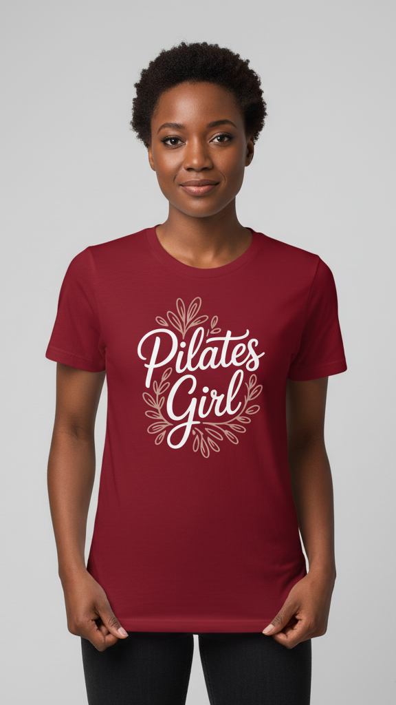 "Pilates Girl" Floral Wreath T-shirt
