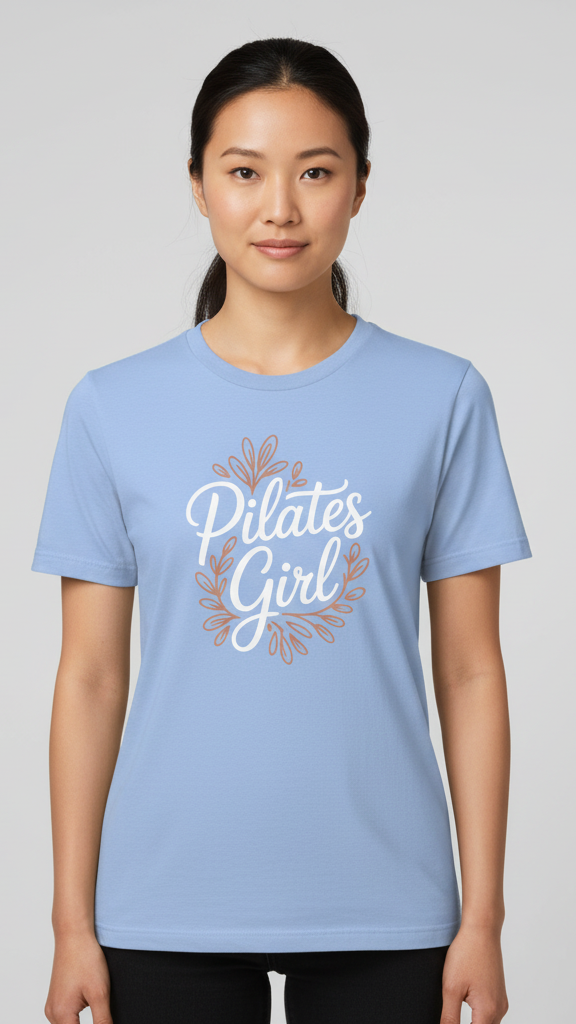"Pilates Girl" Floral Wreath T-shirt