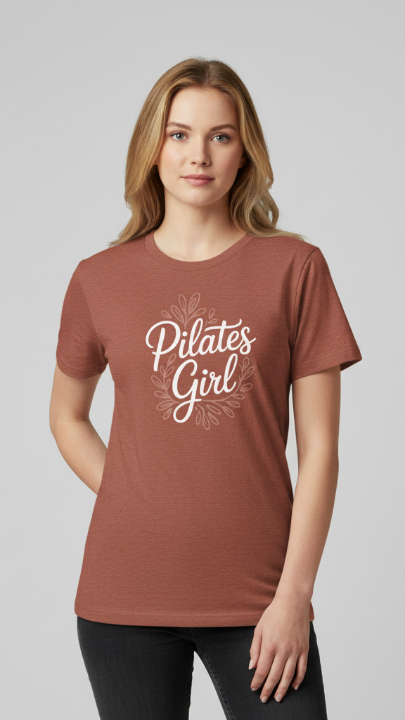 "Pilates Girl" Floral Wreath T-shirt