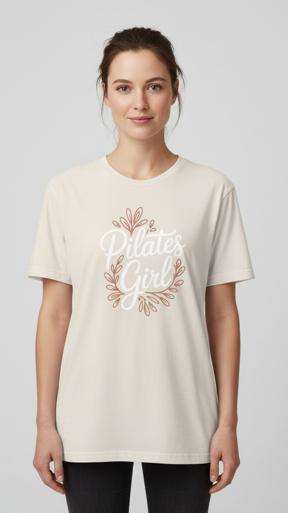 "Pilates Girl" Floral Wreath T-shirt