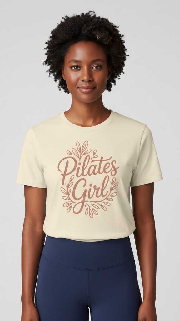 "Pilates Girl" Floral Wreath T-shirt