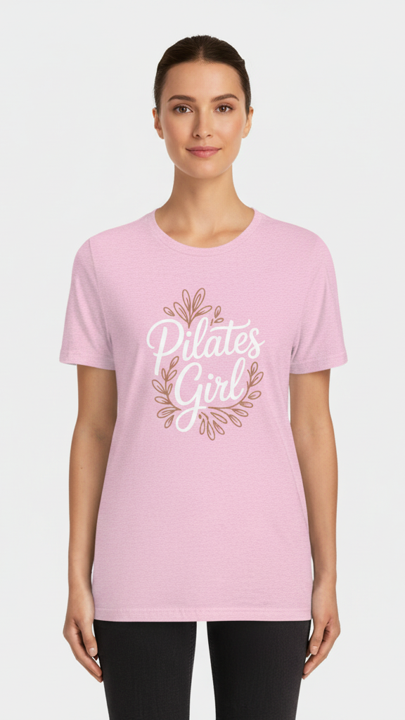 "Pilates Girl" Floral Wreath T-shirt