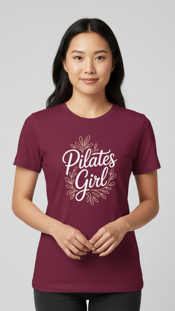"Pilates Girl" Floral Wreath T-shirt