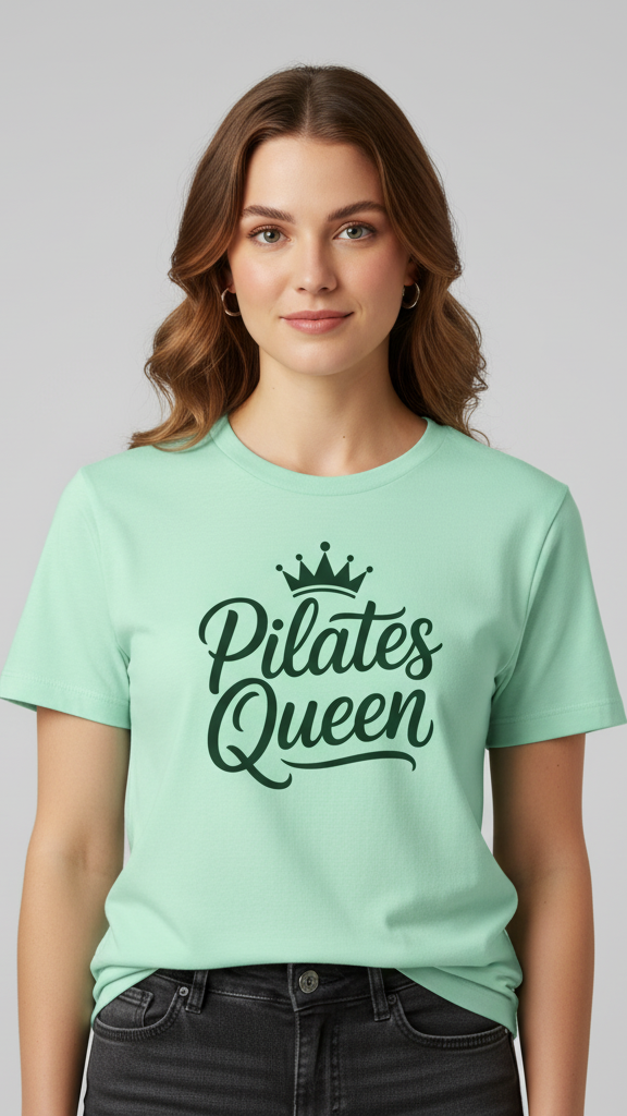 "Pilates Queen" Elegant Crown T-shirt