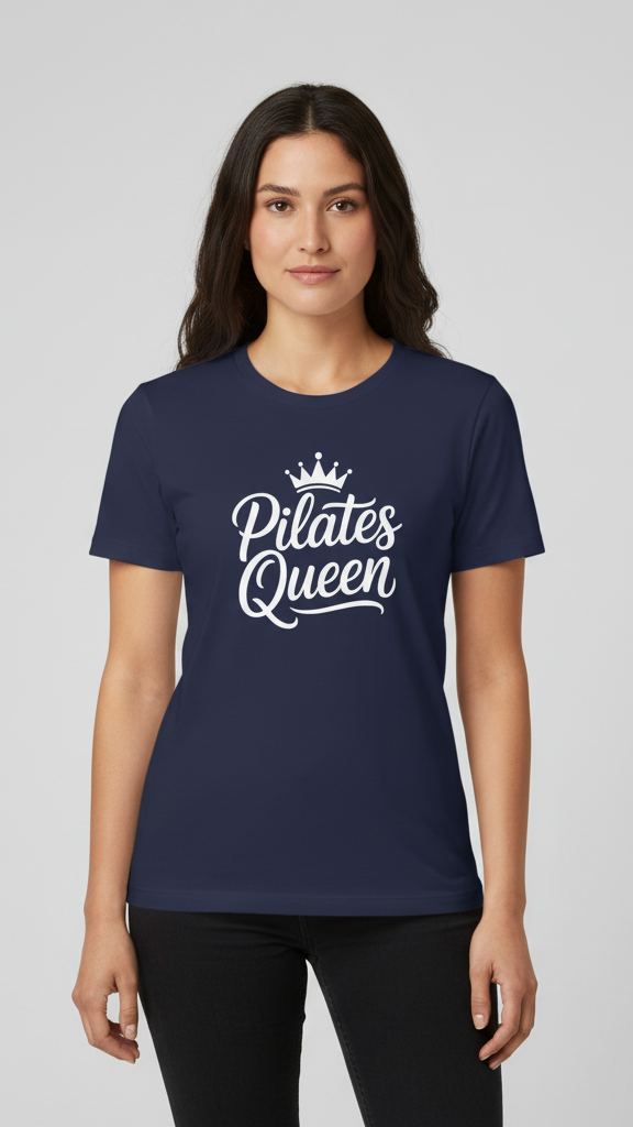 "Pilates Queen" Elegant Crown T-shirt