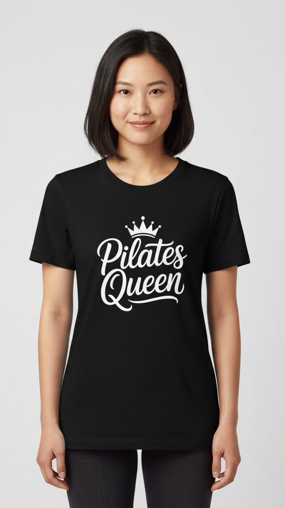 "Pilates Queen" Elegant Crown T-shirt