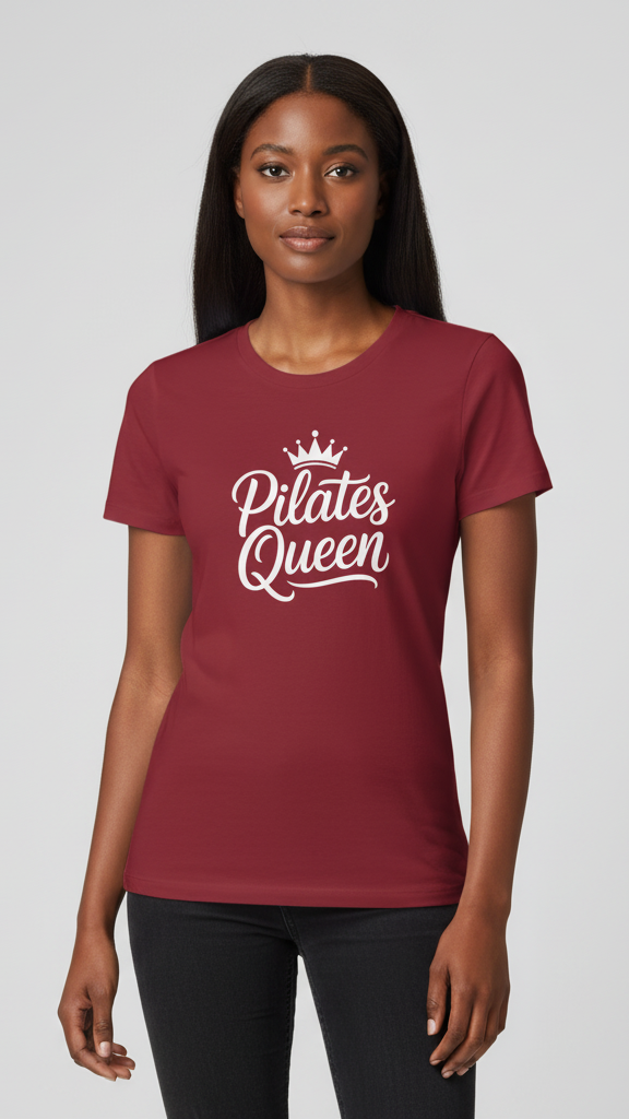 "Pilates Queen" Elegant Crown T-shirt