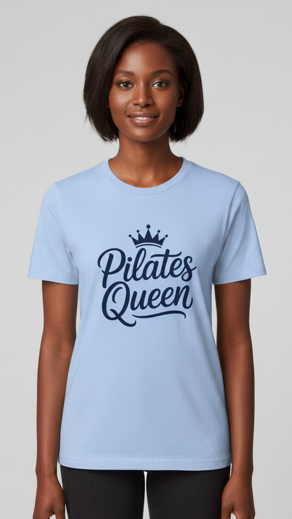 "Pilates Queen" Elegant Crown T-shirt