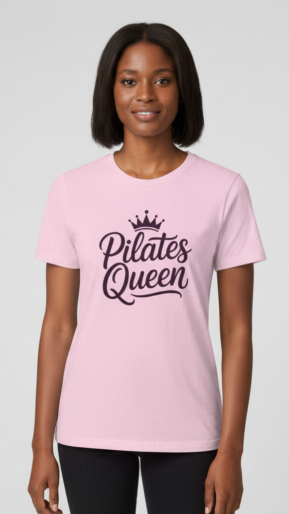 "Pilates Queen" Elegant Crown T-shirt