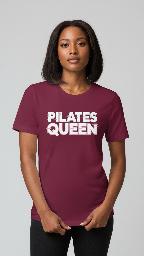 "Pilates Queen" Glitch Effect T-shirt