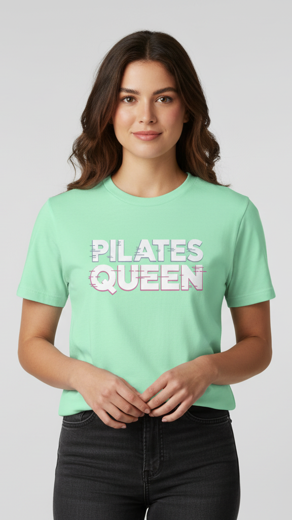 "Pilates Queen" Glitch Effect T-shirt