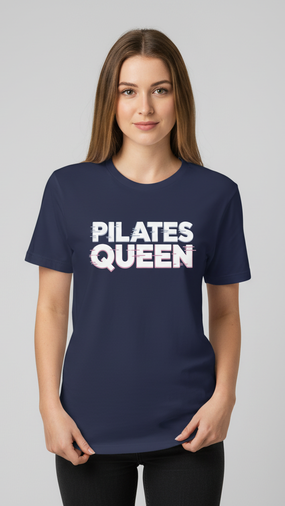 "Pilates Queen" Glitch Effect T-shirt
