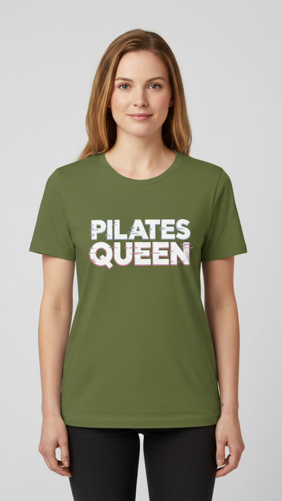 "Pilates Queen" Glitch Effect T-shirt