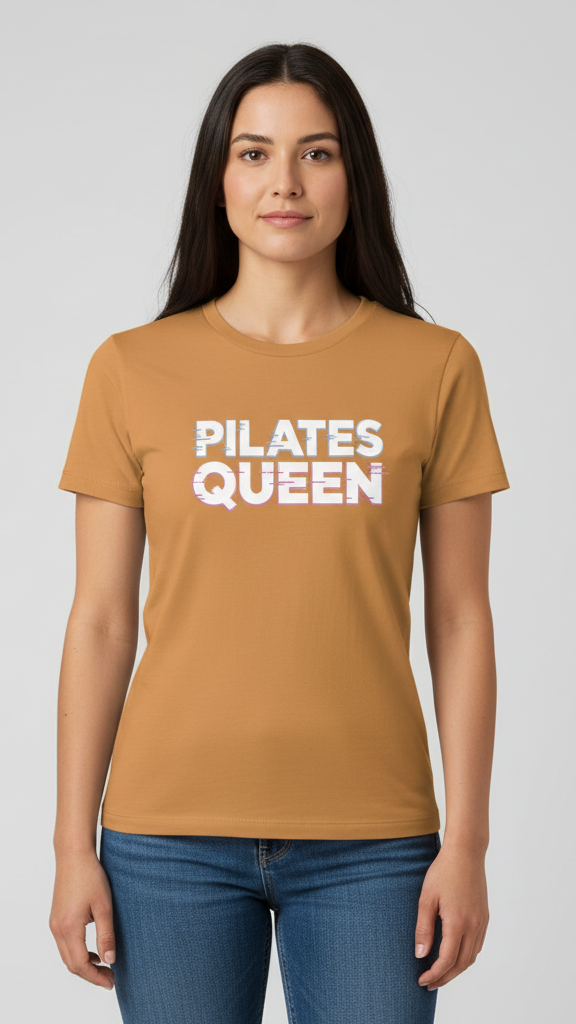"Pilates Queen" Glitch Effect T-shirt