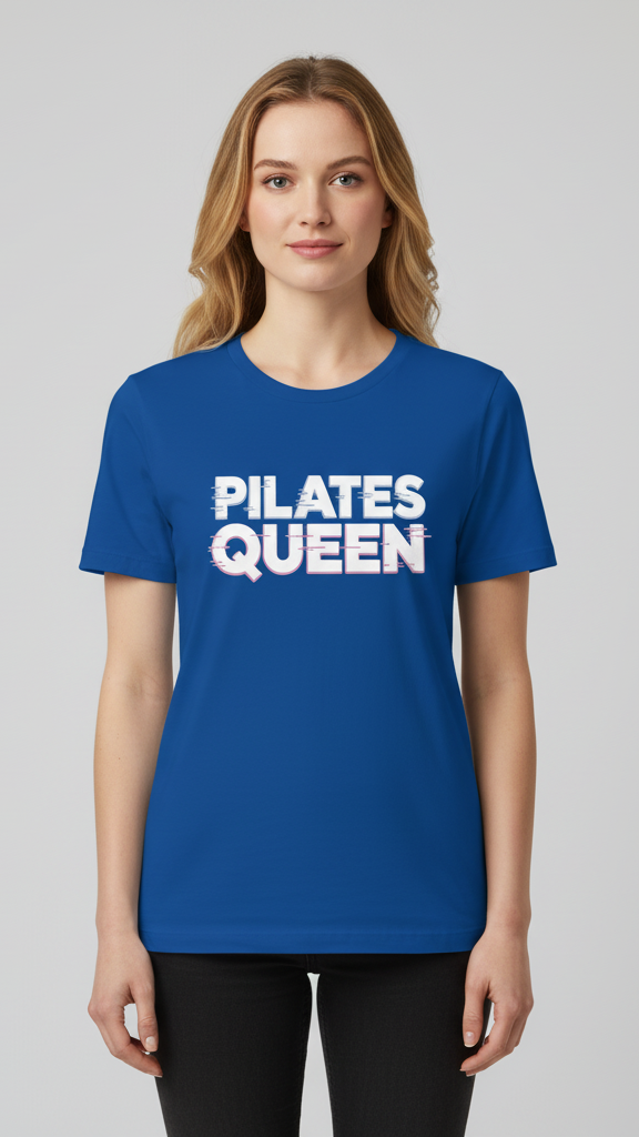 "Pilates Queen" Glitch Effect T-shirt