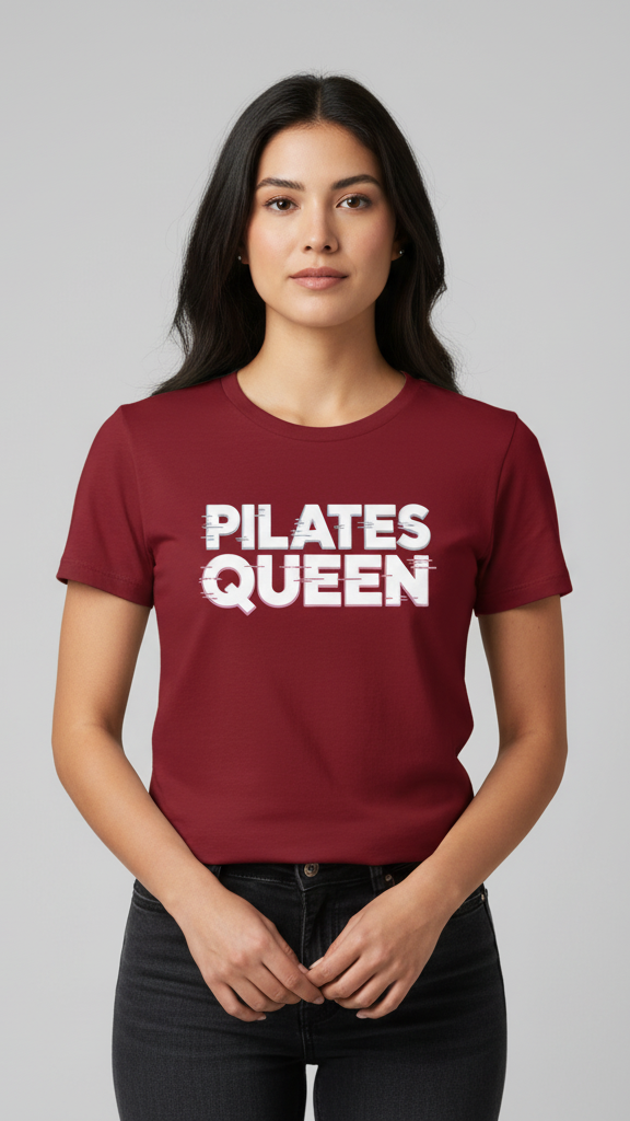 "Pilates Queen" Glitch Effect T-shirt