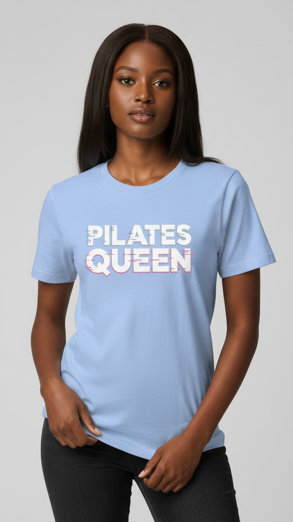 "Pilates Queen" Glitch Effect T-shirt