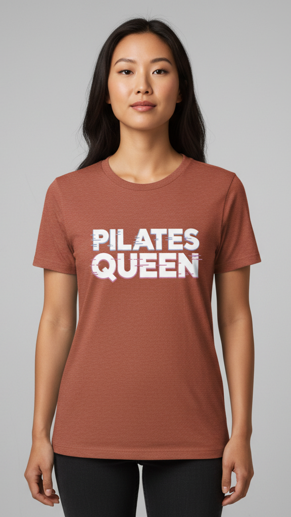 "Pilates Queen" Glitch Effect T-shirt