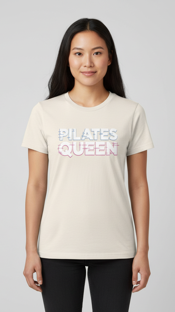 "Pilates Queen" Glitch Effect T-shirt