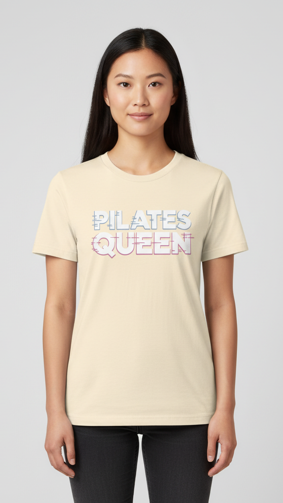 "Pilates Queen" Glitch Effect T-shirt