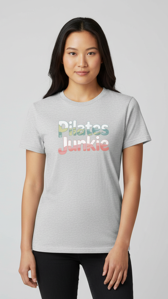 "Pilates Junkie" Watercolor Pastel T-shirt
