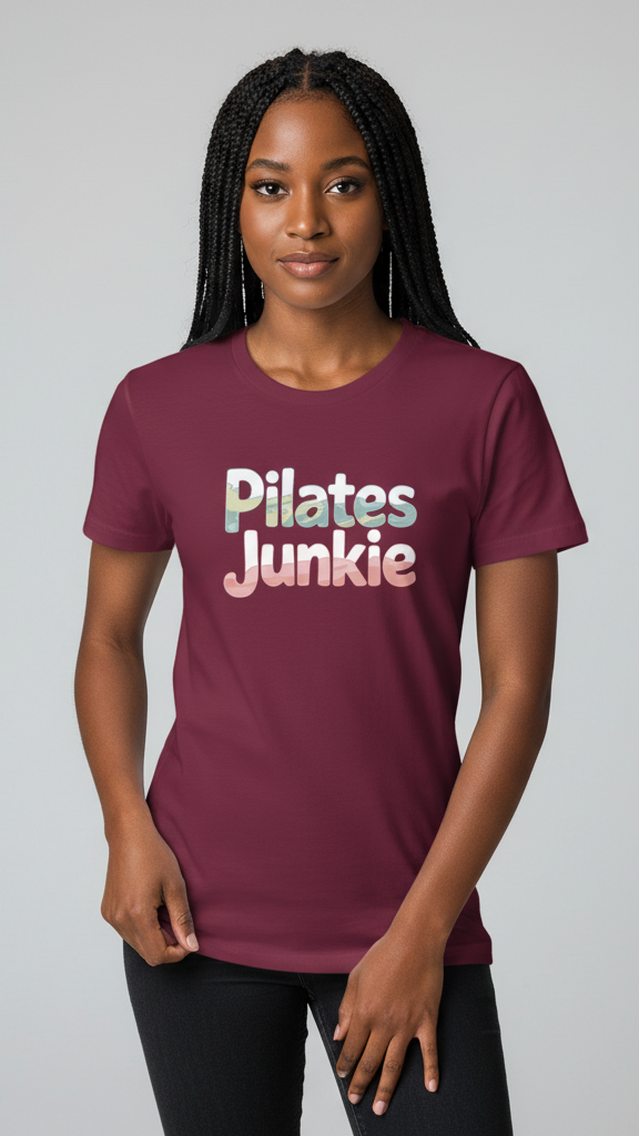 "Pilates Junkie" Watercolor Pastel T-shirt