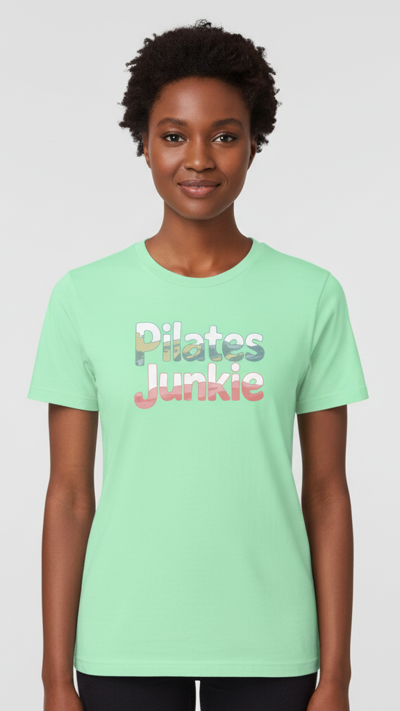 "Pilates Junkie" Watercolor Pastel T-shirt