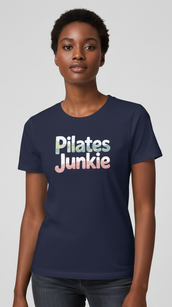 "Pilates Junkie" Watercolor Pastel T-shirt