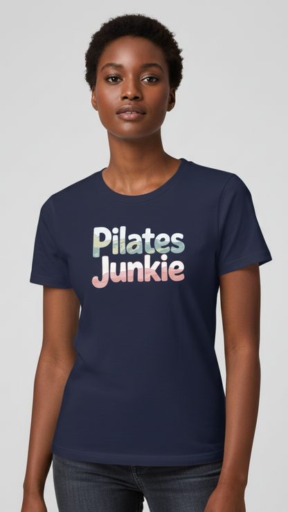 "Pilates Junkie" Watercolor Pastel T-shirt