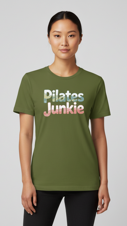 "Pilates Junkie" Watercolor Pastel T-shirt