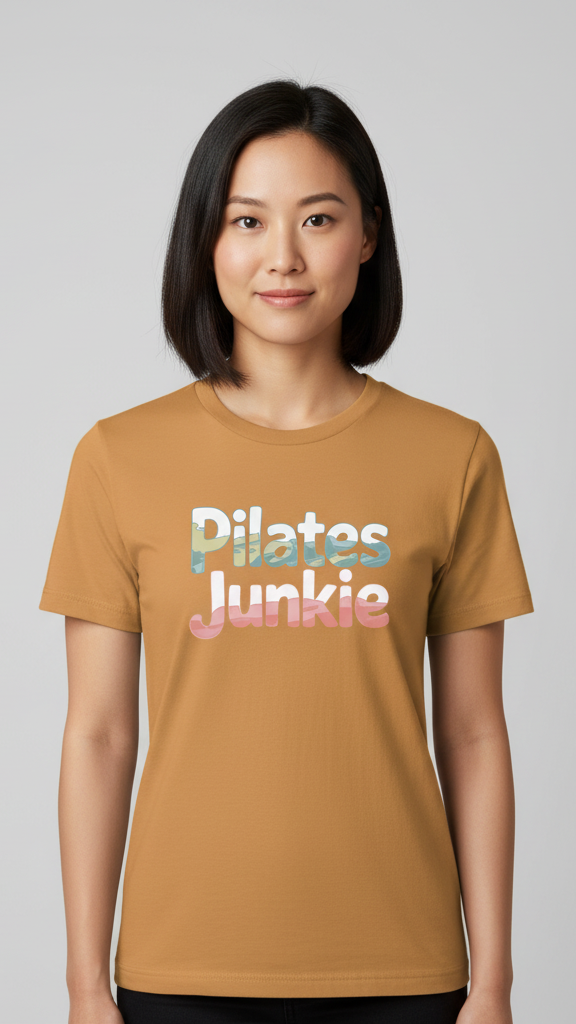 "Pilates Junkie" Watercolor Pastel T-shirt