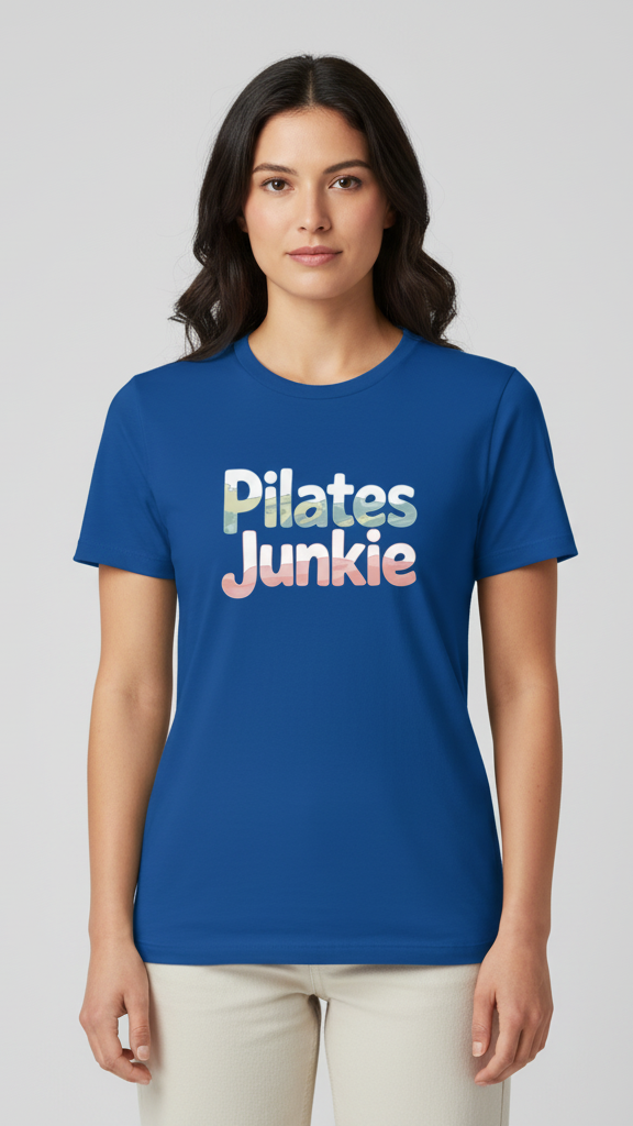 "Pilates Junkie" Watercolor Pastel T-shirt