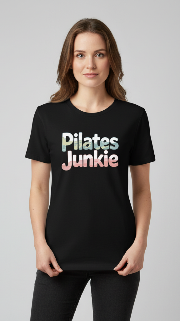 "Pilates Junkie" Watercolor Pastel T-shirt